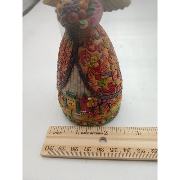 Jim Shore Heartwood Creek "Bountiful Angel" Figurine With Basket Of Fruit 400672 - Picture 4 of 5